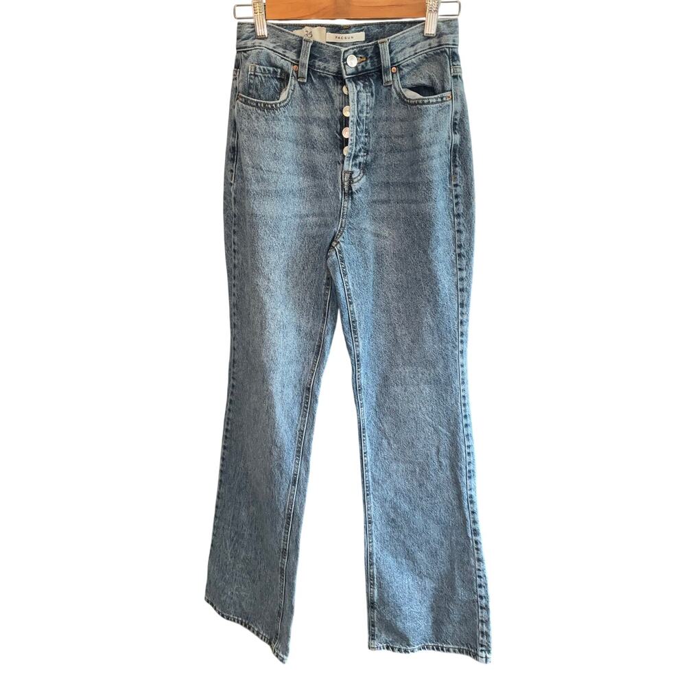 PacSun Light Wash High Rise Button Fly Boot Cut Jeans Size 25